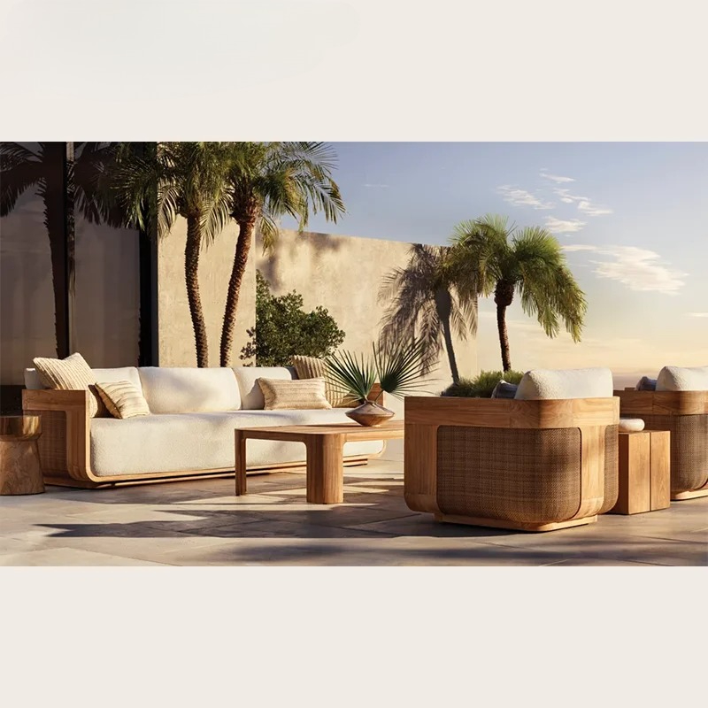 Outdoor Furniture Teak - Ensemble de canapé d'extérieur en teck,