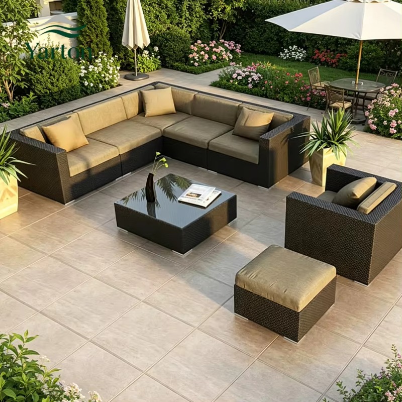 Outdoor Furniture Europe - Ensemble de canapé en rotin tressé