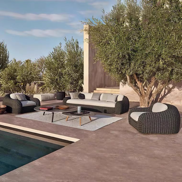 Outdoor Furniture Teak - Ensemble de canapés en rotin HYS