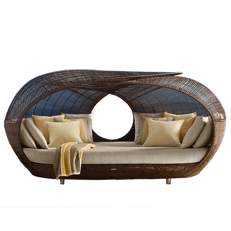 Lit de repos demi-rond en roti - Outdoor Daybed Furniture avis et prix