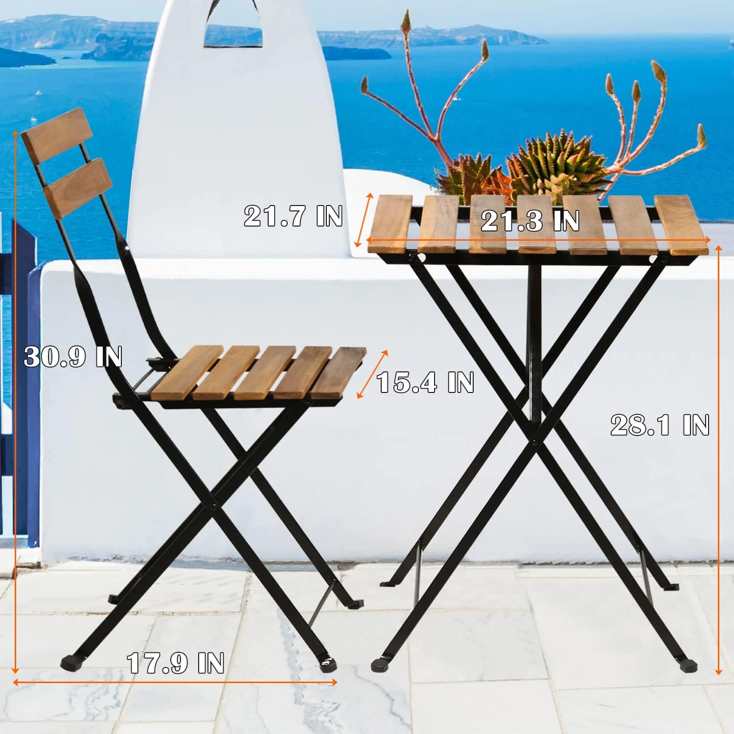 Ensemble bistrot de patio plia - Outdoor Furniture Small avis et prix