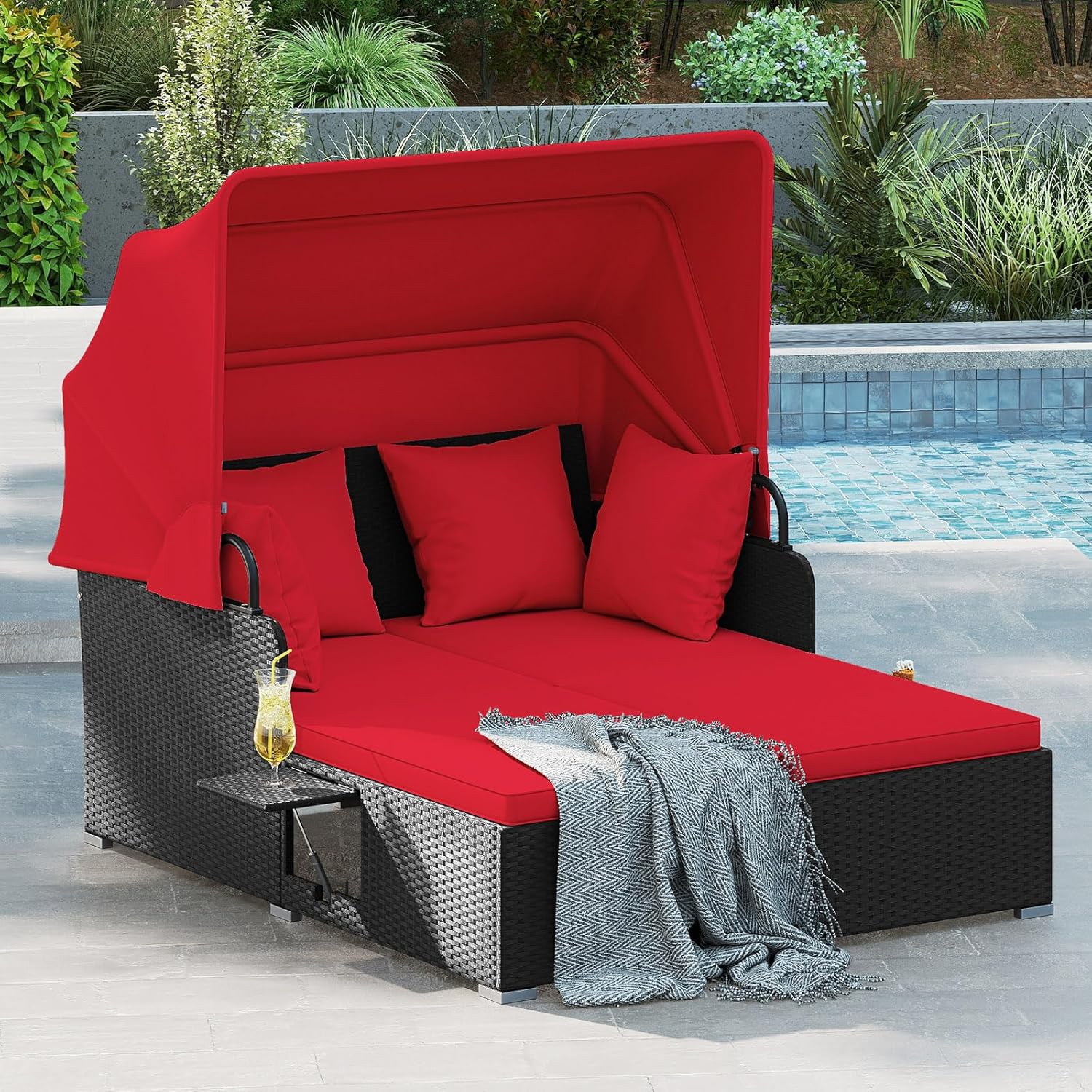 Lit de Jardin en Rotin pour 2  - Outdoor Daybed Furniture avis et prix
