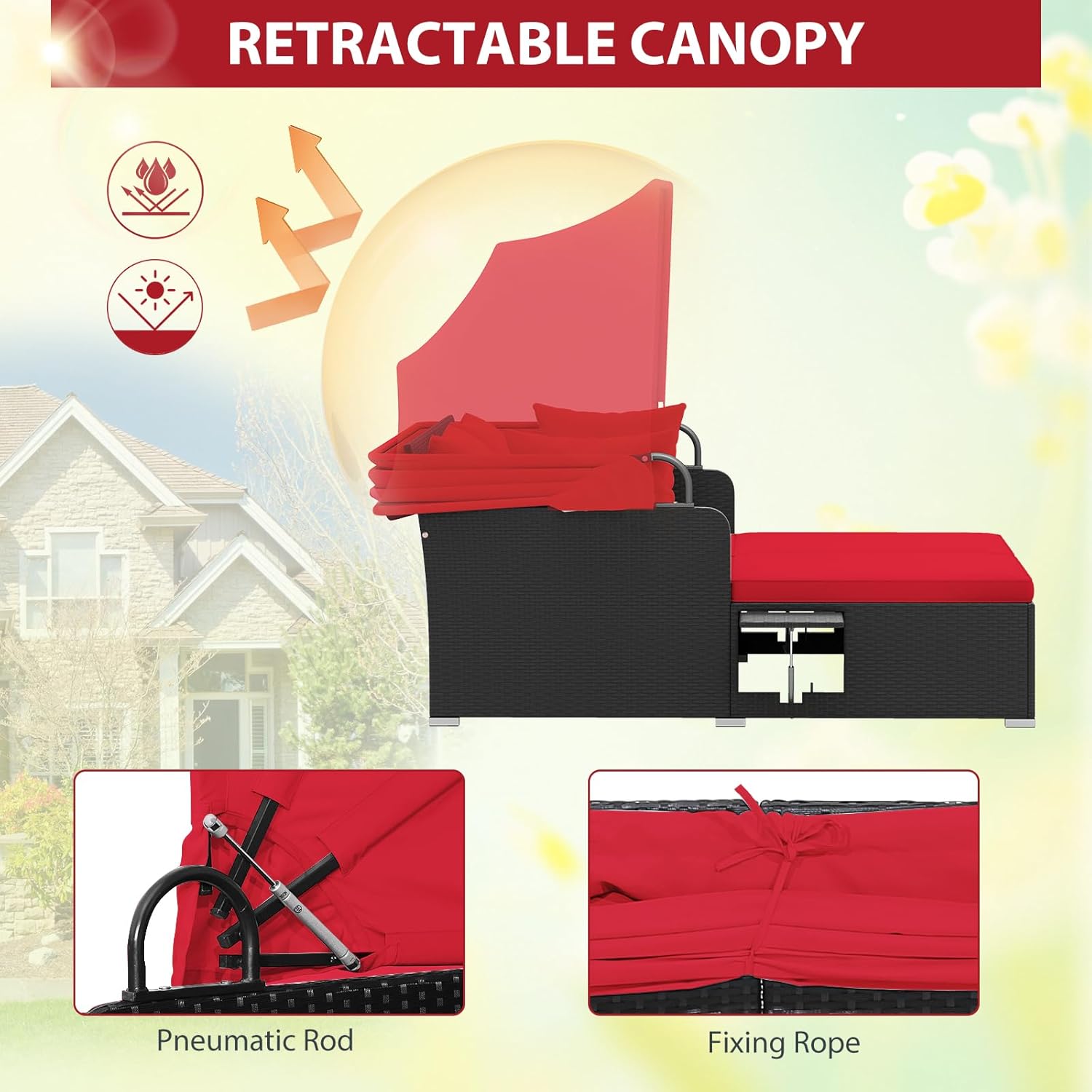 Lit de Jardin en Rotin pour 2  - Outdoor Daybed Furniture avis et prix